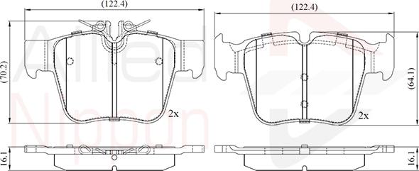 Comline ADB02641 - Тормозные колодки, дисковые, комплект autospares.lv