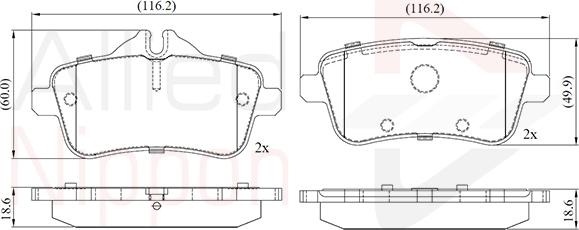 Comline ADB02642 - Тормозные колодки, дисковые, комплект autospares.lv