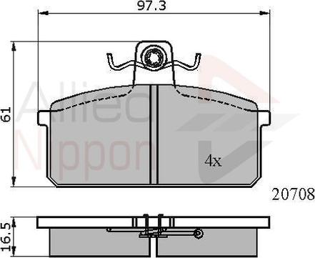 Comline ADB0204 - Тормозные колодки, дисковые, комплект autospares.lv