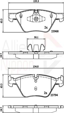 Comline ADB02011 - Тормозные колодки, дисковые, комплект autospares.lv