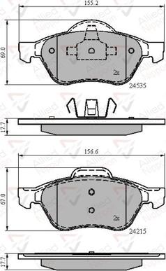 Comline ADB02017 - Тормозные колодки, дисковые, комплект autospares.lv