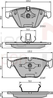 Comline ADB02033 - Тормозные колодки, дисковые, комплект autospares.lv