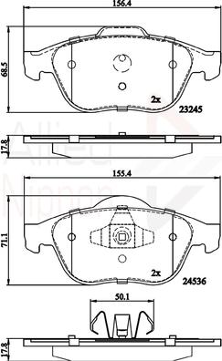 Comline ADB02020 - Тормозные колодки, дисковые, комплект autospares.lv