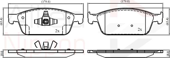 Comline ADB02196 - Тормозные колодки, дисковые, комплект autospares.lv