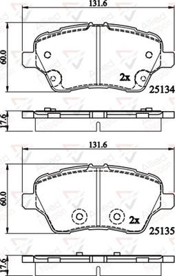 Comline ADB02197 - Тормозные колодки, дисковые, комплект autospares.lv