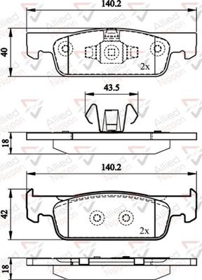 Comline ADB02144 - Тормозные колодки, дисковые, комплект autospares.lv