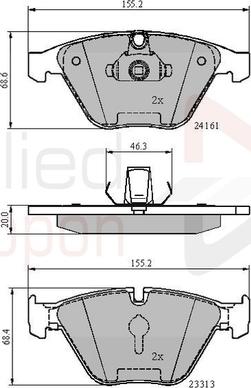 Comline ADB02100 - Тормозные колодки, дисковые, комплект autospares.lv