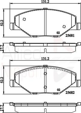 Comline ADB02126 - Тормозные колодки, дисковые, комплект autospares.lv