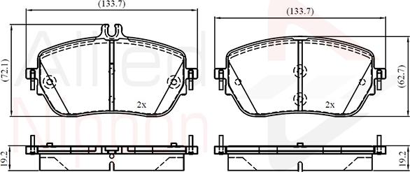 Comline ADB02844 - Тормозные колодки, дисковые, комплект autospares.lv