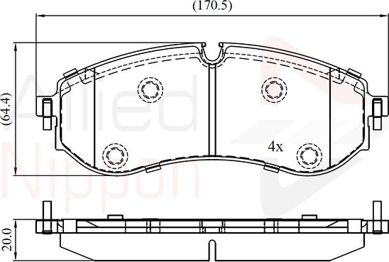 Comline ADB02845 - Тормозные колодки, дисковые, комплект autospares.lv