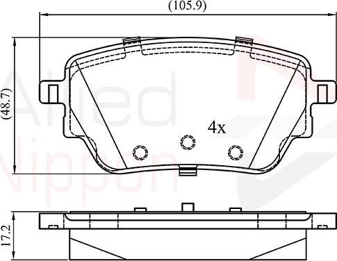 Comline ADB02864 - Тормозные колодки, дисковые, комплект autospares.lv