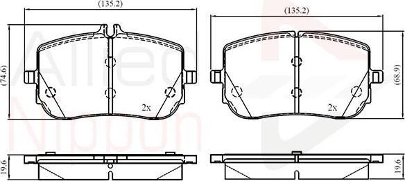 Comline ADB02862 - Тормозные колодки, дисковые, комплект autospares.lv