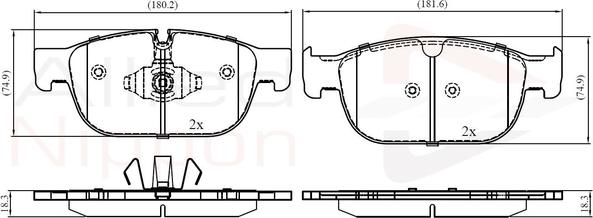 Comline ADB02399 - Тормозные колодки, дисковые, комплект autospares.lv