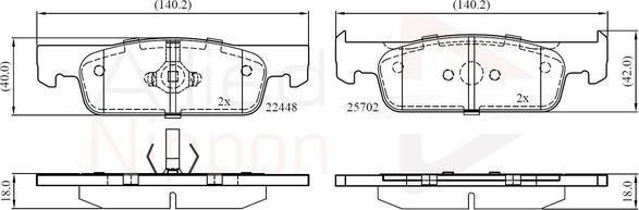 Comline ADB02398 - Тормозные колодки, дисковые, комплект autospares.lv