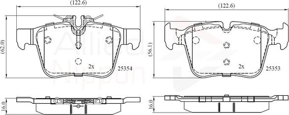 Comline ADB02345 - Тормозные колодки, дисковые, комплект autospares.lv