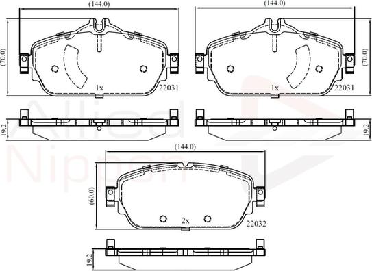 Comline ADB02346 - Тормозные колодки, дисковые, комплект autospares.lv