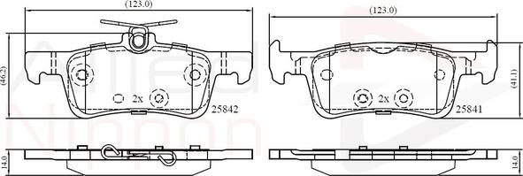 Comline ADB02369 - Тормозные колодки, дисковые, комплект autospares.lv