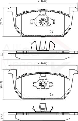 Comline ADB02389 - Тормозные колодки, дисковые, комплект autospares.lv