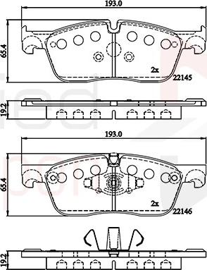 Comline ADB02253 - Тормозные колодки, дисковые, комплект autospares.lv