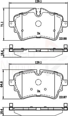 Comline ADB02261 - Тормозные колодки, дисковые, комплект autospares.lv