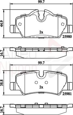 Comline ADB02262 - Тормозные колодки, дисковые, комплект autospares.lv