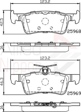 Comline ADB02233 - Тормозные колодки, дисковые, комплект autospares.lv