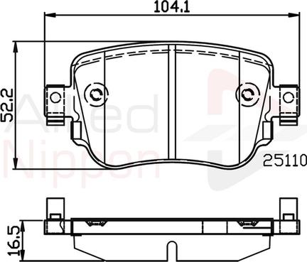 Comline ADB02220 - Тормозные колодки, дисковые, комплект autospares.lv