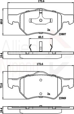 Comline ADB02222 - Тормозные колодки, дисковые, комплект autospares.lv