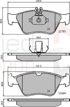 Comline ADB0274 - Тормозные колодки, дисковые, комплект autospares.lv