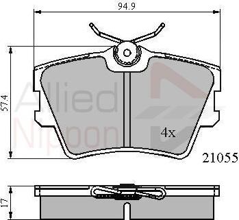 Comline ADB0272 - Тормозные колодки, дисковые, комплект autospares.lv