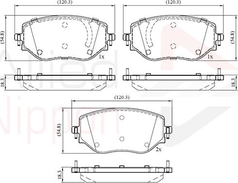 Comline ADB02774 - Тормозные колодки, дисковые, комплект autospares.lv