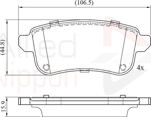 Comline ADB02776 - Тормозные колодки, дисковые, комплект autospares.lv