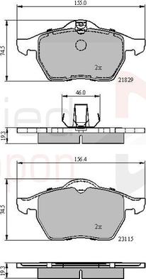 Comline ADB0749 - Тормозные колодки, дисковые, комплект autospares.lv