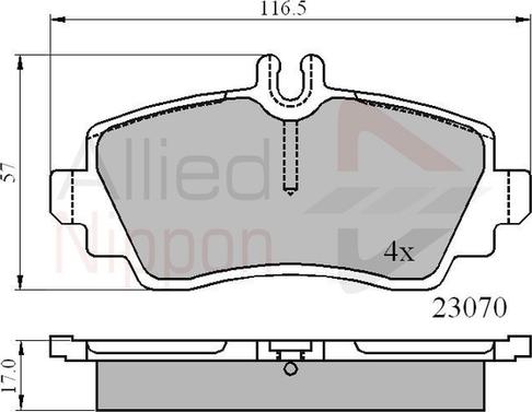 Comline ADB0748 - Тормозные колодки, дисковые, комплект autospares.lv