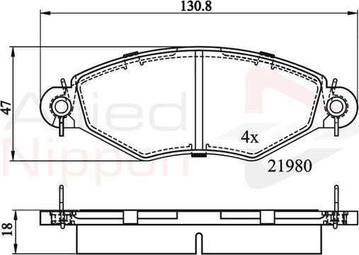 Comline ADB0704 - Тормозные колодки, дисковые, комплект autospares.lv