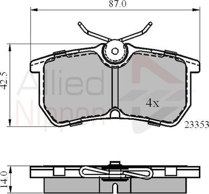 Comline ADB0705 - Тормозные колодки, дисковые, комплект autospares.lv