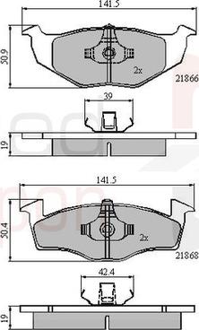 Comline ADB0706 - Тормозные колодки, дисковые, комплект autospares.lv