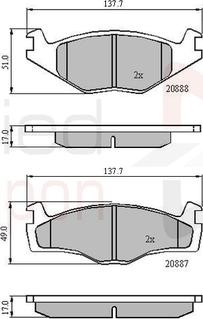 Comline ADB0703 - Тормозные колодки, дисковые, комплект autospares.lv