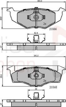 Comline ADB0707 - Тормозные колодки, дисковые, комплект autospares.lv