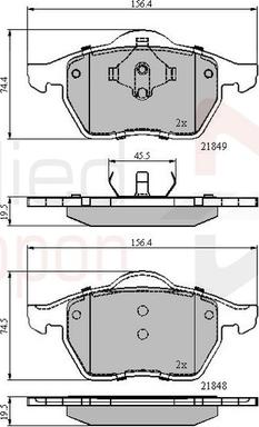 Comline ADB0715 - Тормозные колодки, дисковые, комплект autospares.lv