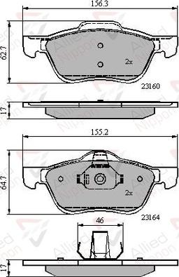 Comline ADB0739 - Тормозные колодки, дисковые, комплект autospares.lv