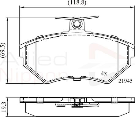 Comline ADB0736 - Тормозные колодки, дисковые, комплект autospares.lv