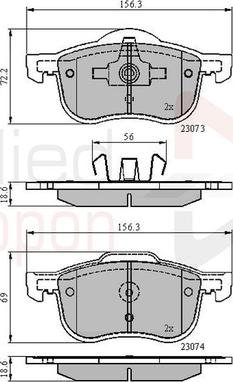 Comline ADB0730 - Тормозные колодки, дисковые, комплект autospares.lv