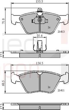 Comline ADB0738 - Тормозные колодки, дисковые, комплект autospares.lv