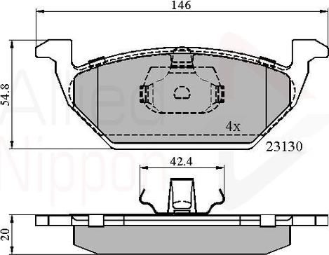 Comline ADB0737 - Тормозные колодки, дисковые, комплект autospares.lv