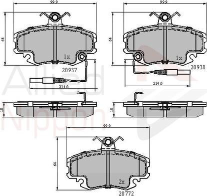 Comline ADB1431 - Тормозные колодки, дисковые, комплект autospares.lv