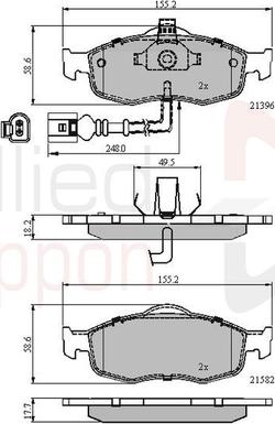 Comline ADB1514 - Тормозные колодки, дисковые, комплект autospares.lv