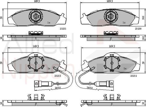 Comline ADB1581 - Тормозные колодки, дисковые, комплект autospares.lv