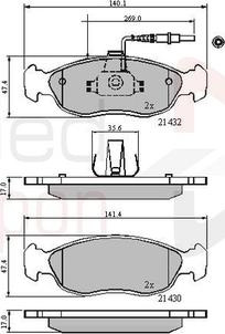 Comline ADB1570 - Тормозные колодки, дисковые, комплект autospares.lv