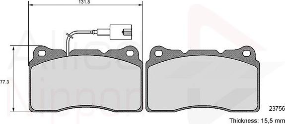 Comline ADB16050 - Тормозные колодки, дисковые, комплект autospares.lv